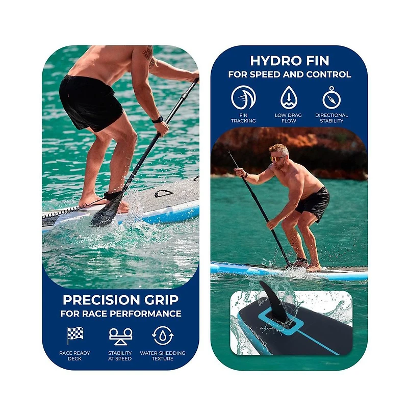 Free-Flow Stand-Up Paddle-Board - Woven Drop-Stitch and Double Layer Side Inflatable Sup with Double-Action Hand Pump (Black)