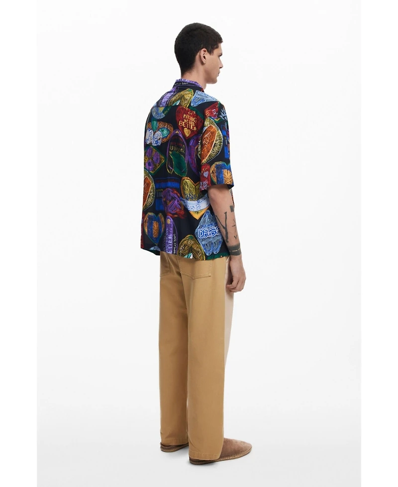Desigual Men's Short-sleeve shirt with fruits