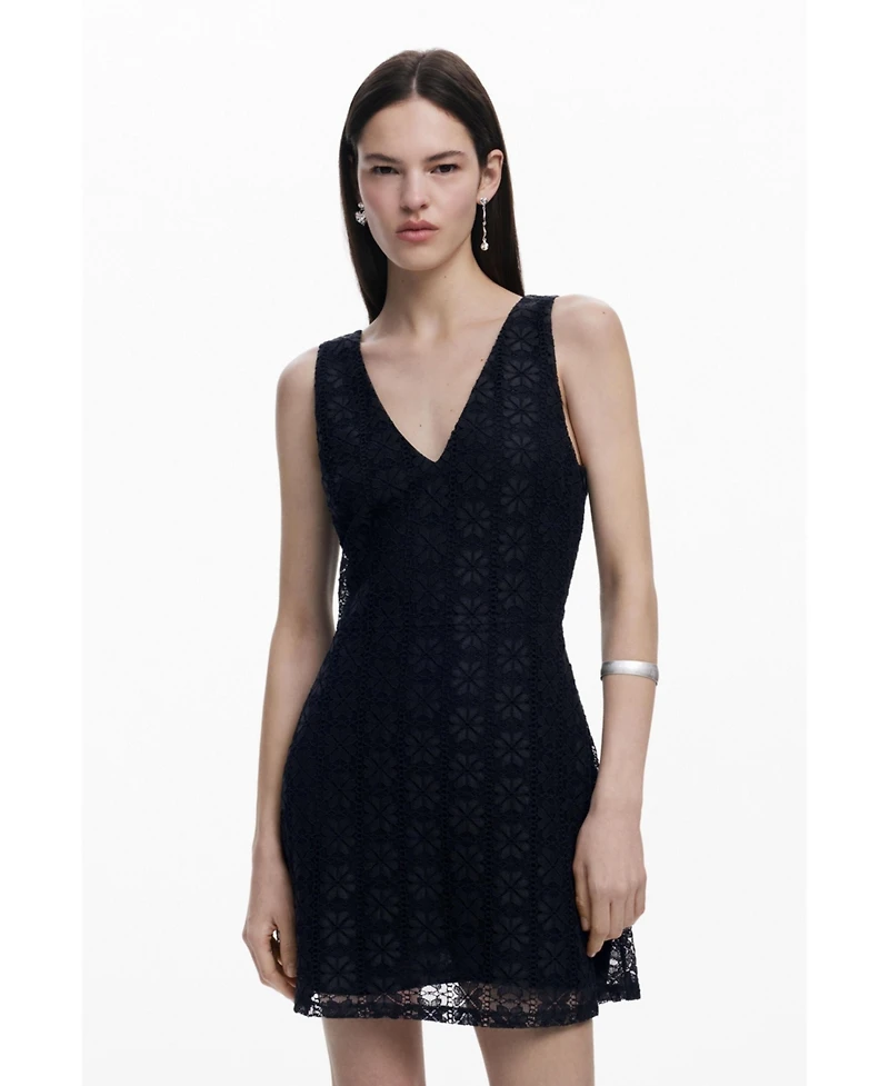 Desigual Women's Sleeveless lace dress