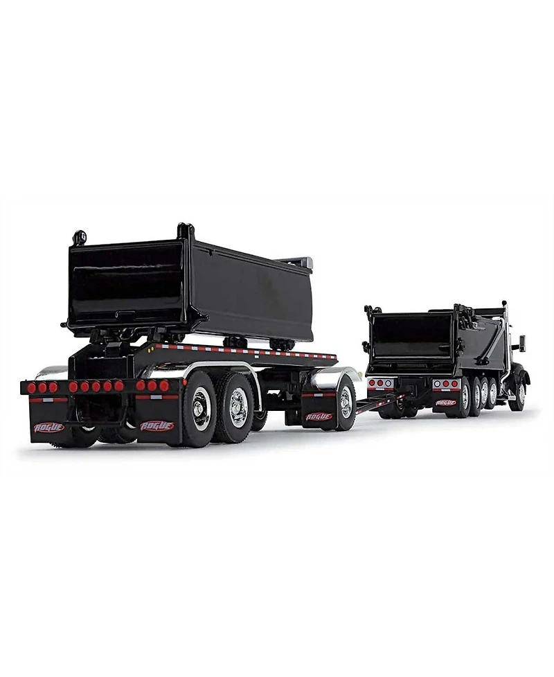 First Gear Dcp 1/64 Black Kenworth T880 Rogue Dump w/ Rogue Transfer Dump Trailer