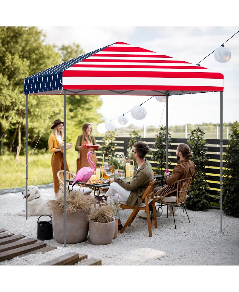 Gymax Patio 6.6x6.6ft Outdoor Pop-up Canopy Tent Upf 50+ Portable Sun Shelter