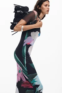 Desigual Women's Watercolor floral fitted dress