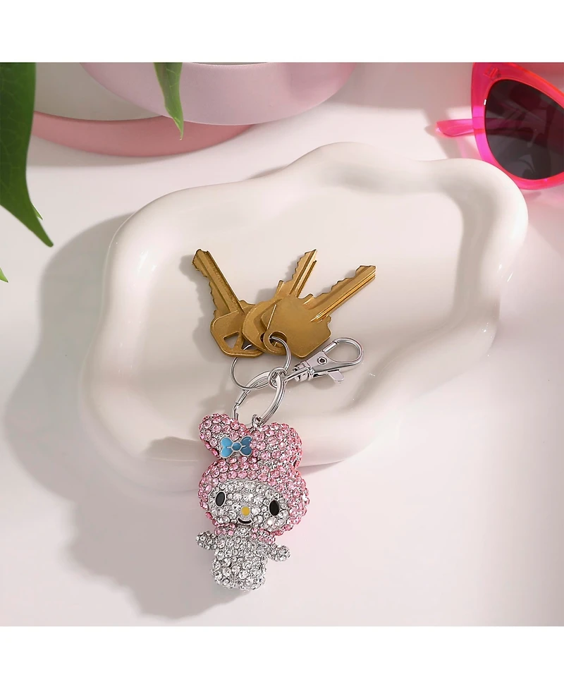 Sally Rose Hello Kitty My Melody Keychain Official License, Multicolored Pave Crystal Sanrio Keychain with Lobster Clip