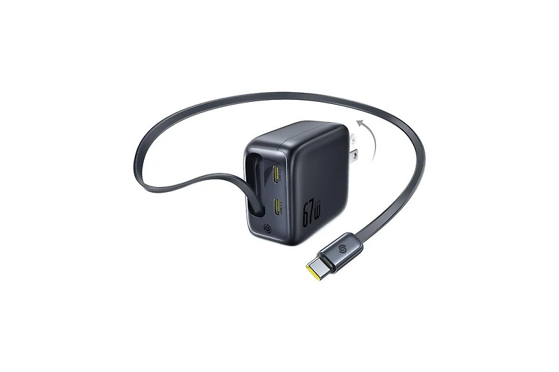 Baseus Enercore with Single Retractable Usb-c Cable Charger 67W