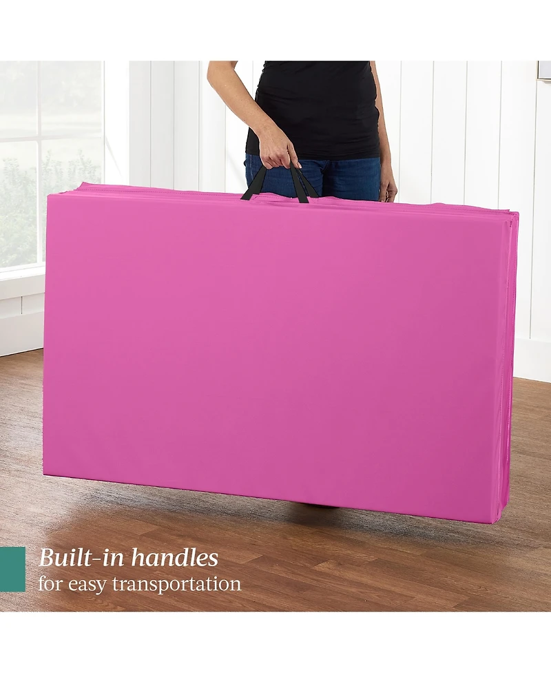 Best Choice Products 10ftx4ftx2in Folding Gym Mat 4-Panel w/ Carrying Handles & Balance Beam