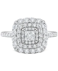Diamond Princess Triple Halo Bridal Ring Set (1-1/2 ct. t.w.) in 14k White Gold