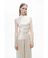 Nocturne Women's Draped Open-Back Detail Blouse