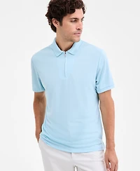 Alfani Men's Ottoman Short Sleeve Textured Quarter-Zip Polo Shirt