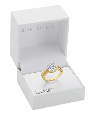 Charter Club Pave & Oval Crystal Ring, Exclusively at Macy's