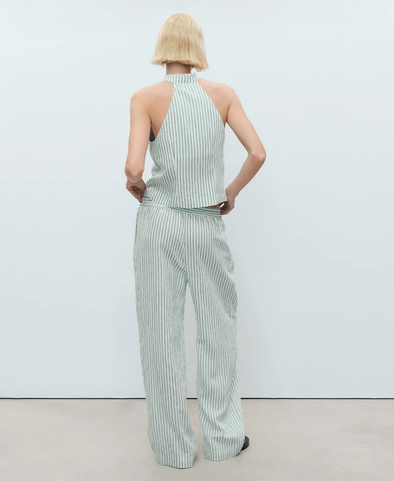 Mango Women's Low-Rise Striped Pants