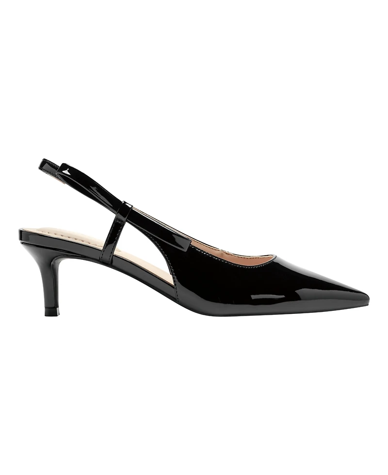 Bandolino Women's Alilac Bow Slingback Kitten Heel Pumps
