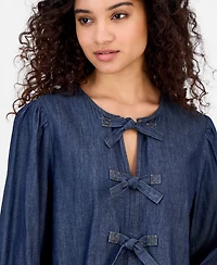 Nautica Jeans Women's Chambray Peplum-Hem Top