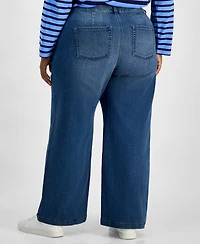 Style & Co Plus High Rise Wide-Leg Jeans, Macy's Exclusive