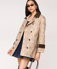 Avec Les Filles Women's Asymmetrical-Double-Breasted Oversized Trench Jacket
