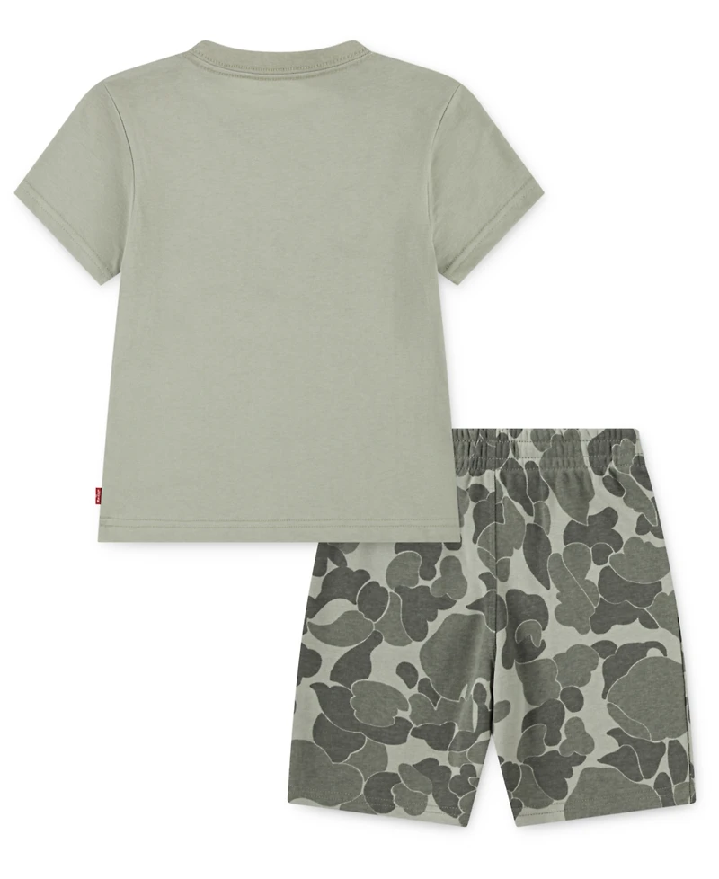 Levi's Toddler Boys 2-Piece Short Sleeve T-Shirt and Camo Shorts Set