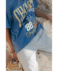 Colourful Rebel Women's Champions Acid Wash Loosefit Tee