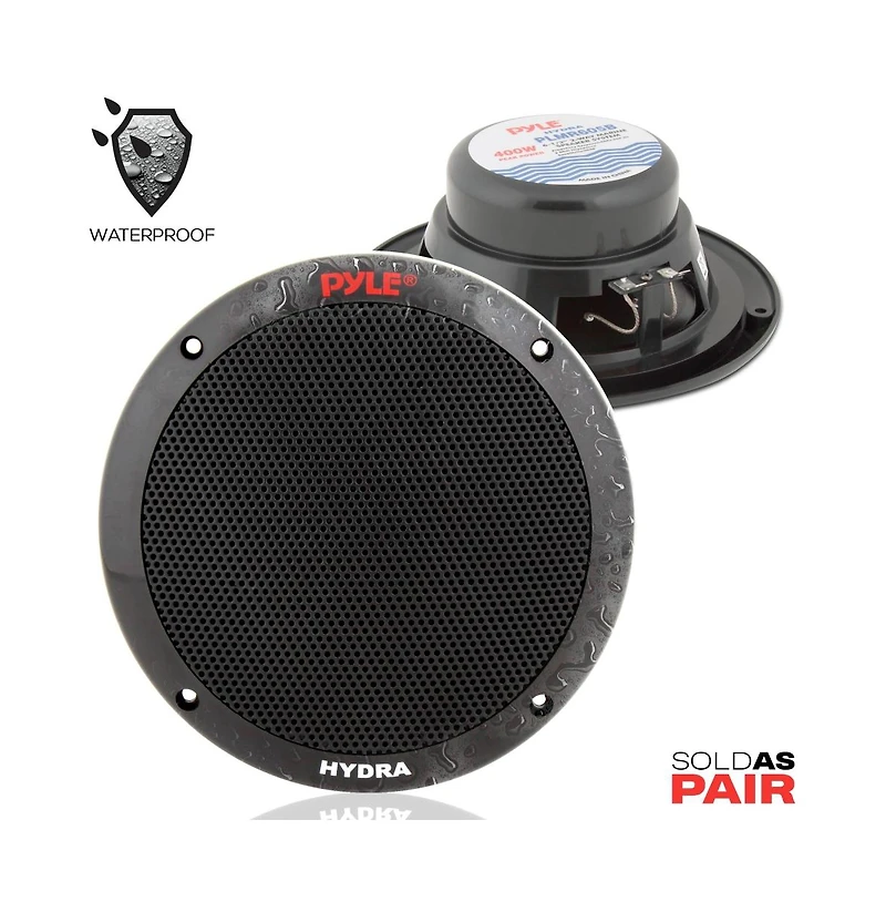 Pyle 8” In-Wall/Ceiling 2-Way Speaker Pair – 300W, Midbass Woofer, 1” Titanium Dome Tweeter, Flush Mount Design, Easy Install (PD