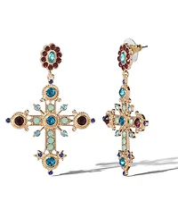 Jessica Simpson Boho Luxe Cross Drop Earrings
