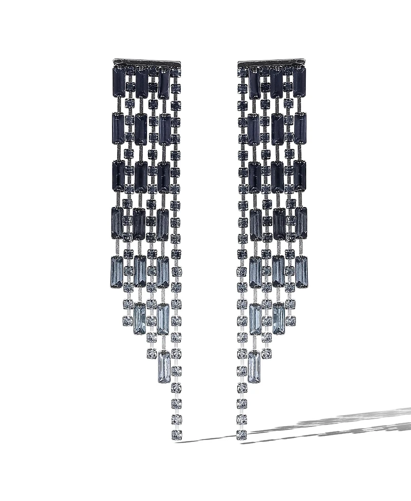 Jessica Simpson Tiered Crystal Fringe Earrings
