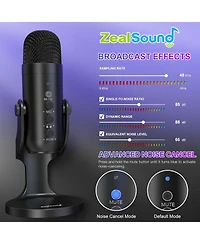 ZealSound Usb Condenser Microphone, Plug & Play Gaming Mic w/ Headphone Output, Gain Control, Mute for YouTube, Podcast, PS4/PS5, Mac, Windows
