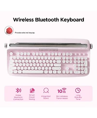 Yunzii Actto B503 Wireless Keyboard Retro Bluetooth Aesthetic Typewriter Style Keyboard with Integrated Stand