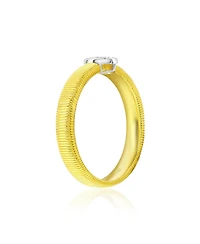 Suzy Levian New York Golden Helix Sterling Silver Cubic Zirconia Oval Coil Ring
