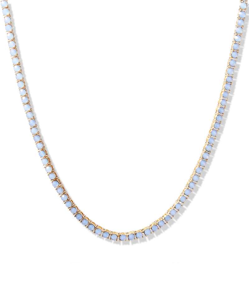 brook & york Gold Plated Isabella Opal Blue Tennis Necklace