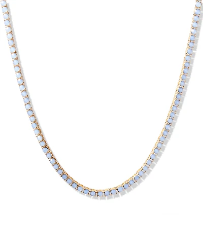 brook & york Gold Plated Isabella Opal Blue Tennis Necklace