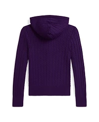 Polo Ralph Lauren Big Girls Mini-Cable Full-Zip Hoodie