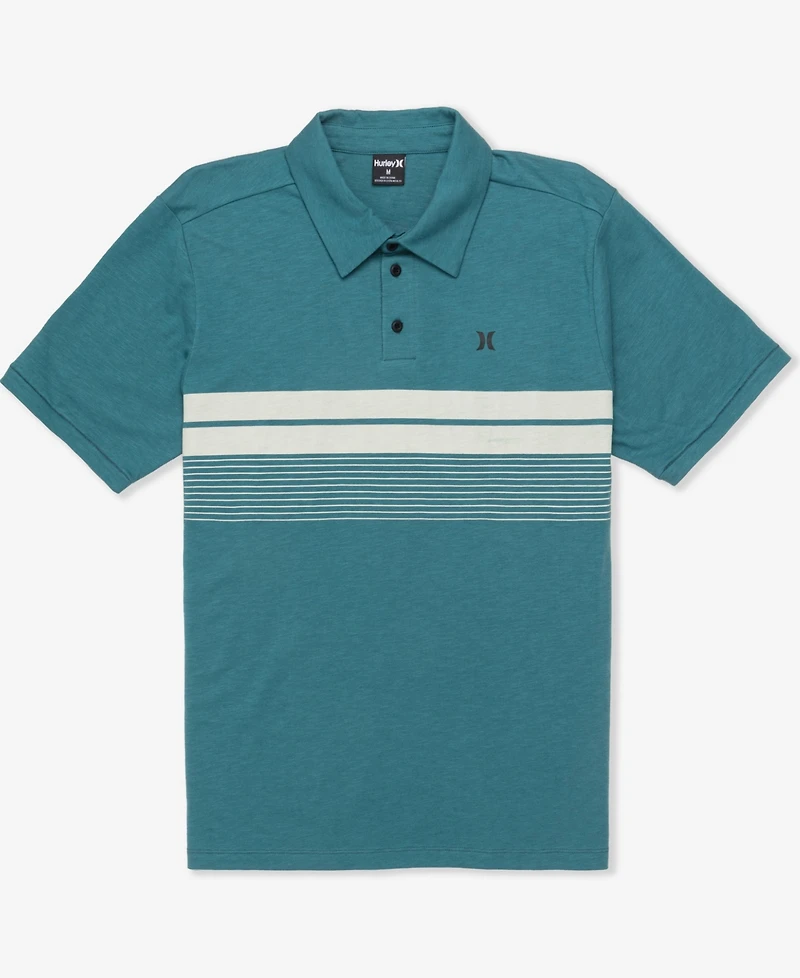 Hurley Men's Printed Stripe Slub Short Sleeve Polo Shirt