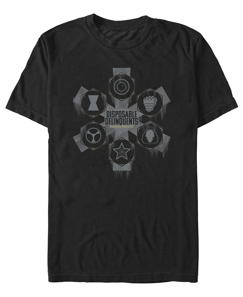 Fifth Sun Men's Disposable Delinquents Logos Short Sleeve T-Shirt