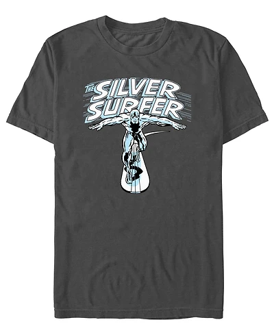 Fifth Sun Men's Silver Surfer Wordmark Short Sleeve T-Shirt