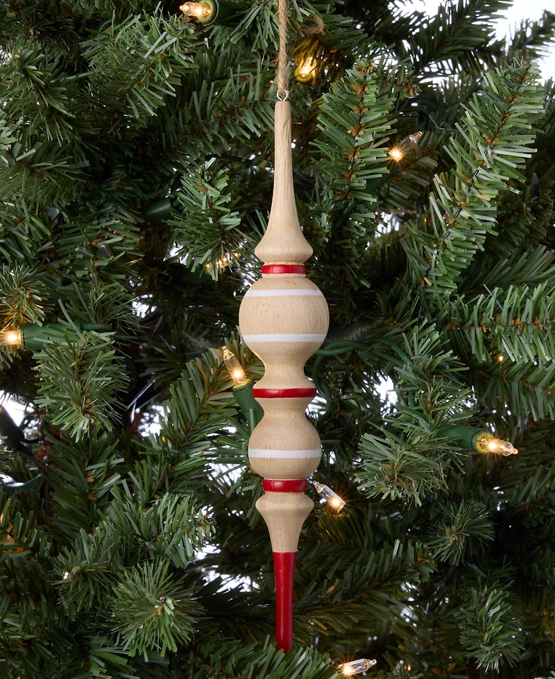 Holiday Lane Nordic Wonderland Wood Finial Ornament, Macy's Exclusive