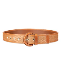 Cole Haan Women's Leather and Raffia Casual Belt