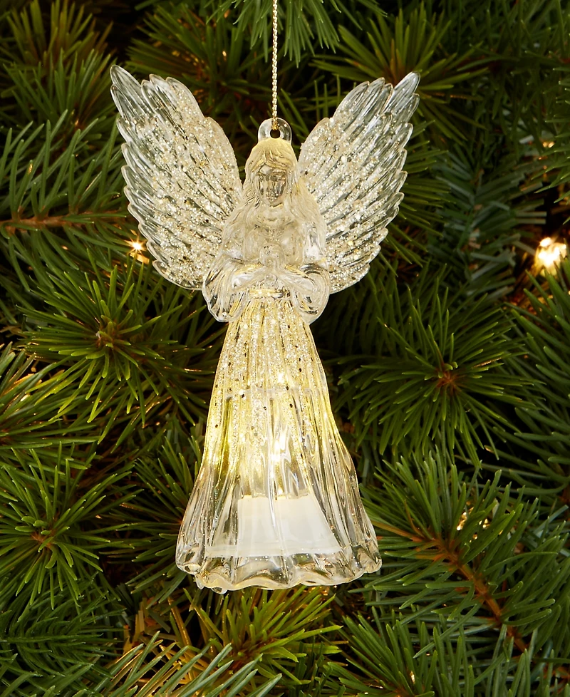 Holiday Lane Christmas Glitters Light-Up Angel Ornament, Macy's Exclusive