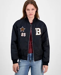 Hippie Rose Juniors' Oversized Bomber Jacket