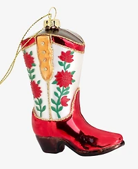Holiday Lane Eclectic Charm Glass Cowboy Boot Ornament, Macy's Exclusive