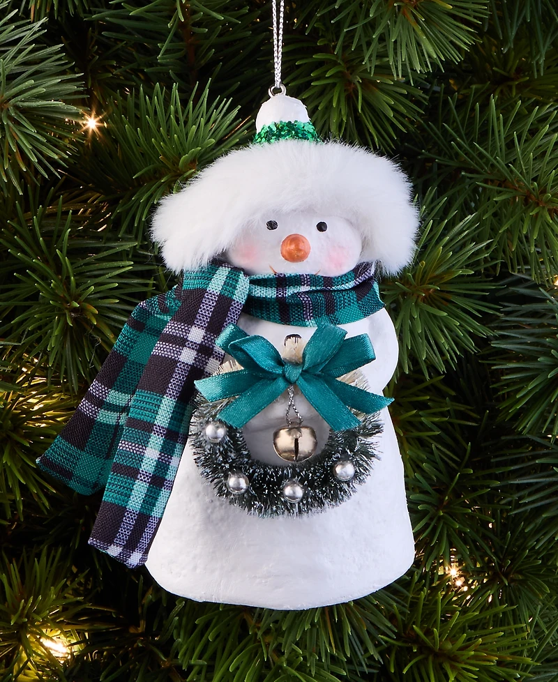 Holiday Lane Enchanted Emerald Snowman Ornament, Macy's Exclusive