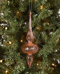 Holiday Lane Pastel Shine Pink Glass Finial Drop Ornament, Macy's Exclusive
