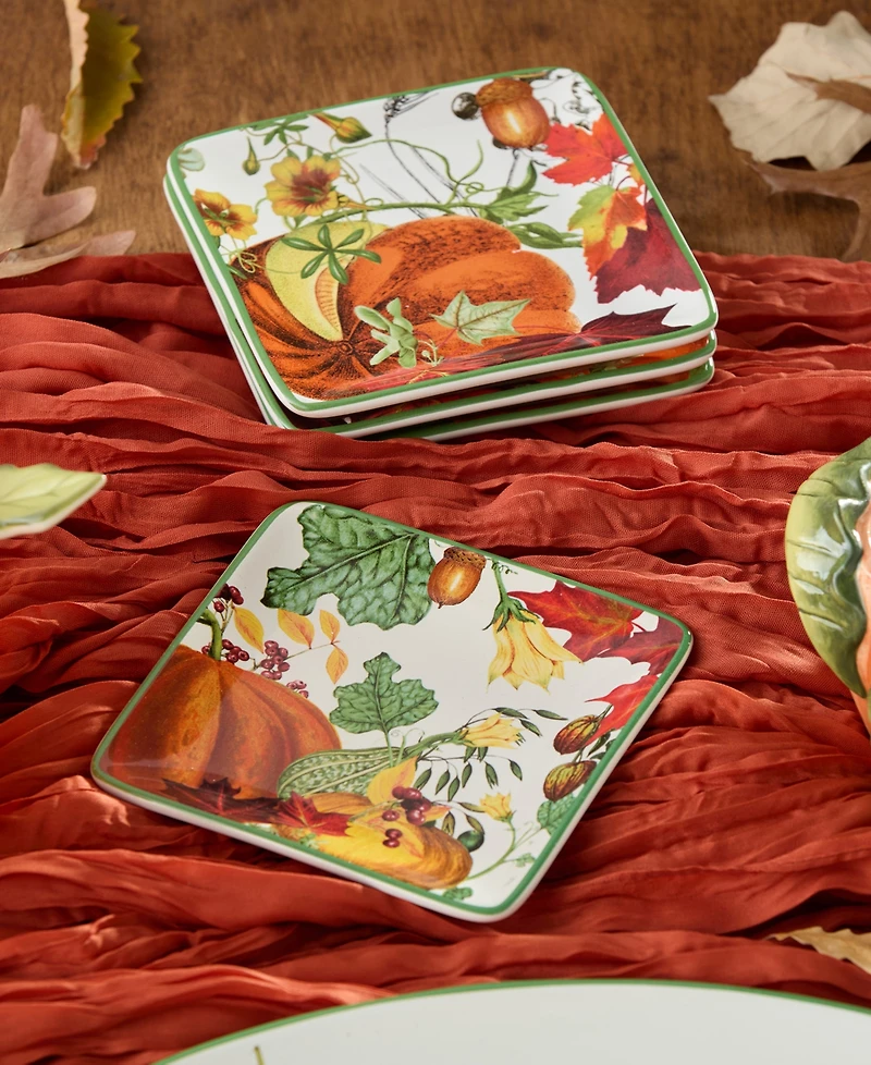 Certified International Harvest Fields Canape Plates, Set of 4