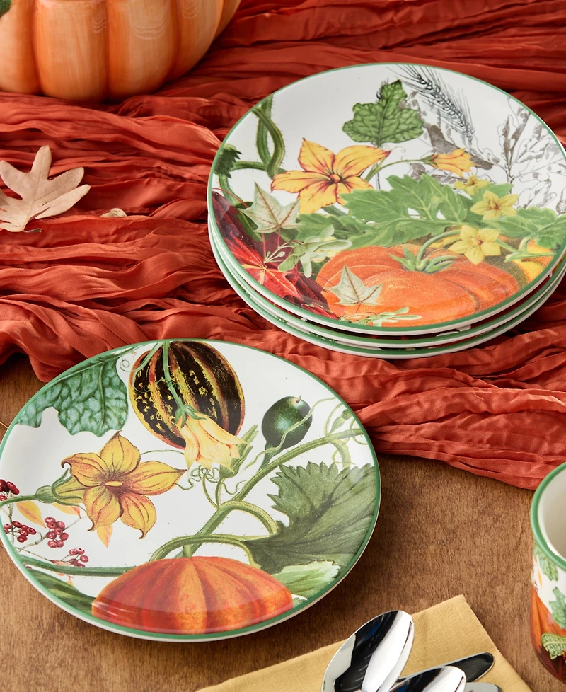 Certified International Harvest Fields Salad Plates, Set of 4