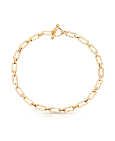 Ettika Golden Flat Rectangle Chain Necklace
