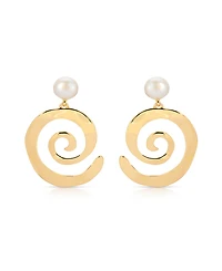 Ettika Aura Swirl Mother of Pearl Drop Earrings