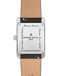 Frederique Constant Women's Swiss Carree Diamond (1-1/4 ct. t.w.) Black Leather Strap Watch 25mm