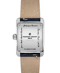 Frederique Constant Women's Swiss Carree Blue Leather Strap Watch 23mm