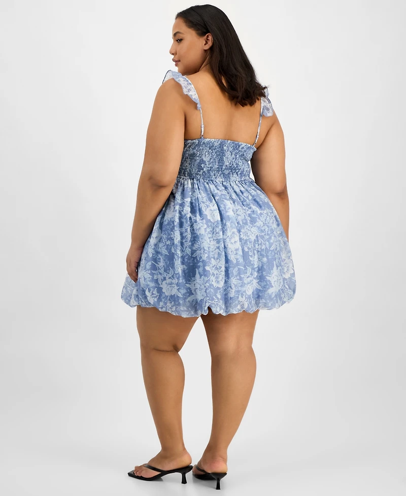 And Now This Trendy Plus Ruffled Floral Minidress, Exclusively at Macy's