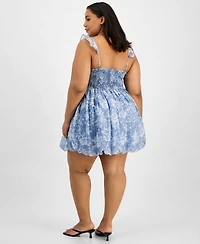 And Now This Trendy Plus Ruffled Floral Minidress, Exclusively at Macy's