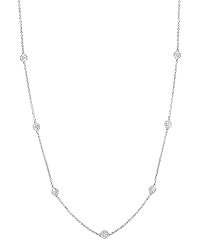 Effy Lab Grown Diamond Station Necklace (2 ct. t.w.) in 14k White Gold, 20" + 2" extender