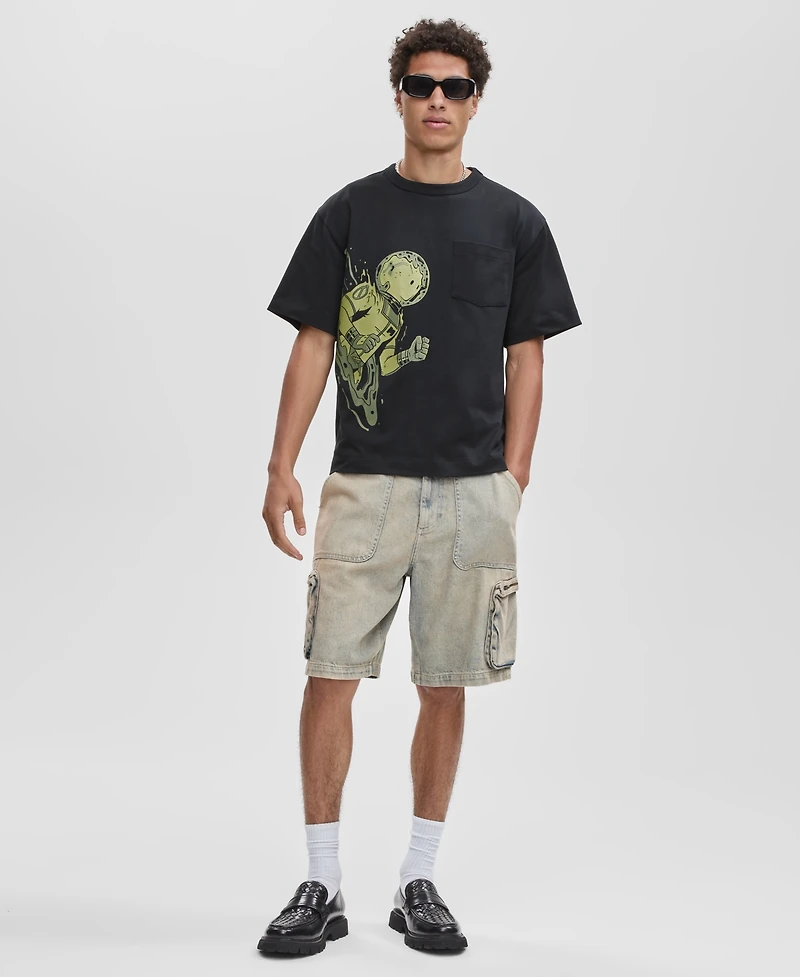 Mode of One Men's Short-Sleeve Cotton Relaxed Portal T-Shirt, Macy's Exclusive