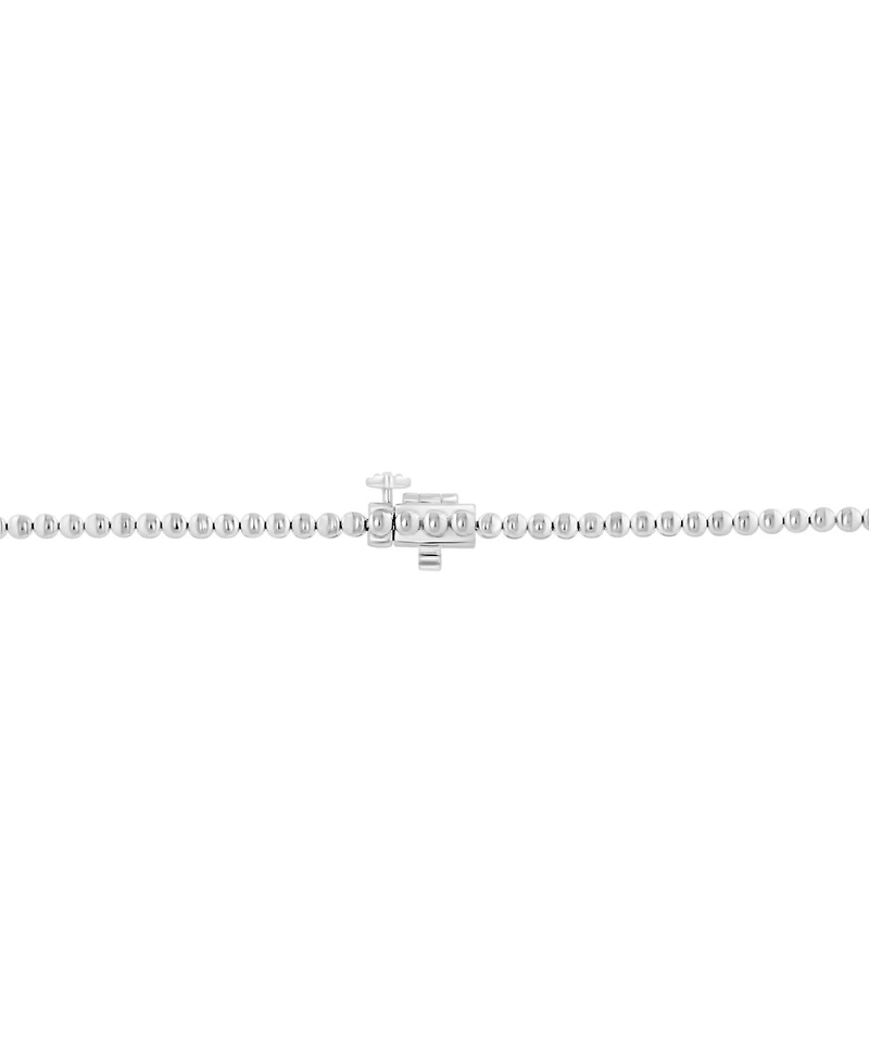 Effy Lab Grown Diamond Emerald- & Round-Cut Halo18" Collar Necklace (2-7/8 ct. t.w.) in 14k White Gold